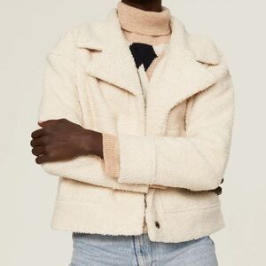 Marine Layer Cream Sherpa Suede Jacket
